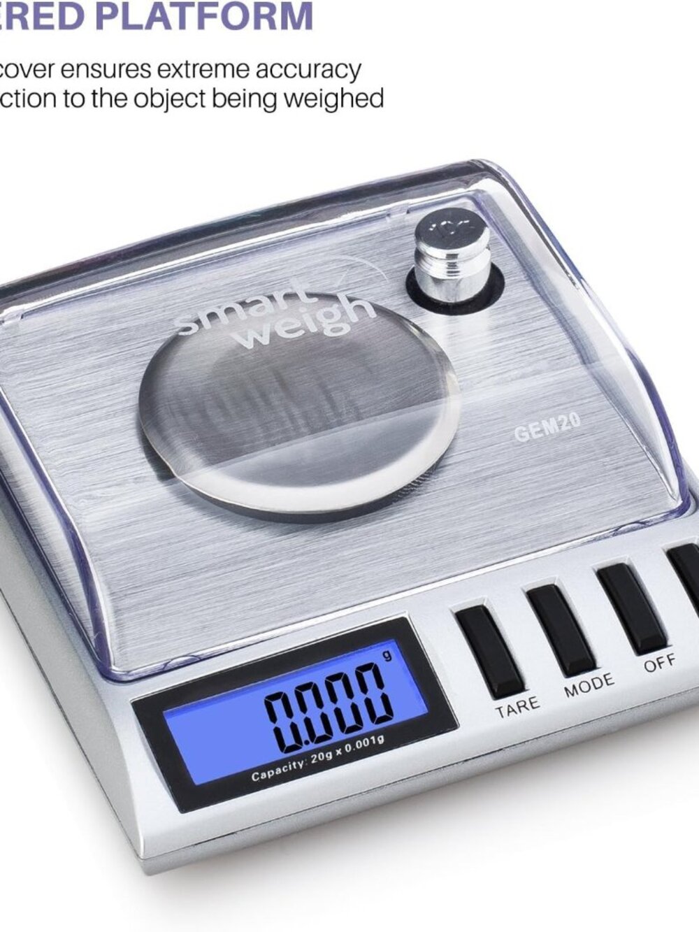 20g x 0.001 Grams, High Precision Digital Milligram Jewelry Scale, Reloading, Je - Picture 4 of 8